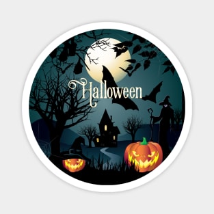 Halloween night party illustration Magnet